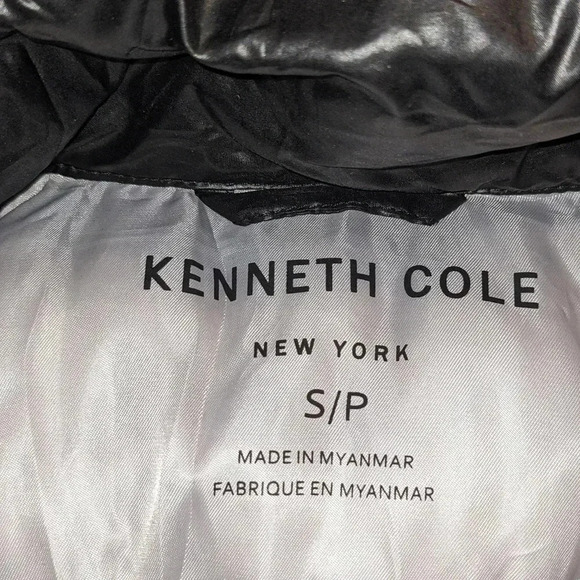 Kenneth Cole Puffer Jacket Black Warm Size Small - Picture 9 of 9